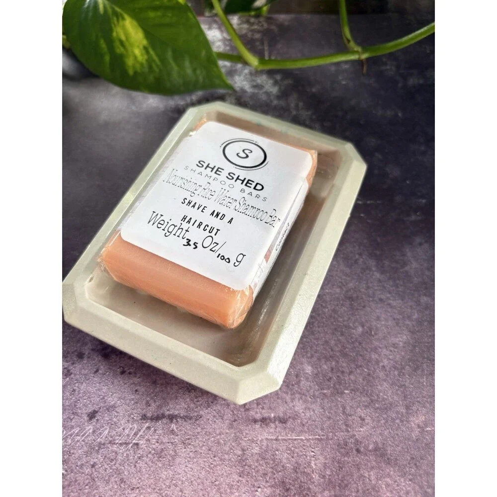 Handmade Soap Dish Cement Soap Holder Rectangular Bathroom Kitchen Beige